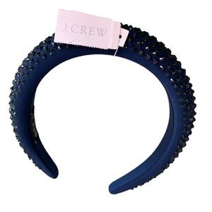 J. Crew Blue Rhinestone Studded Headband